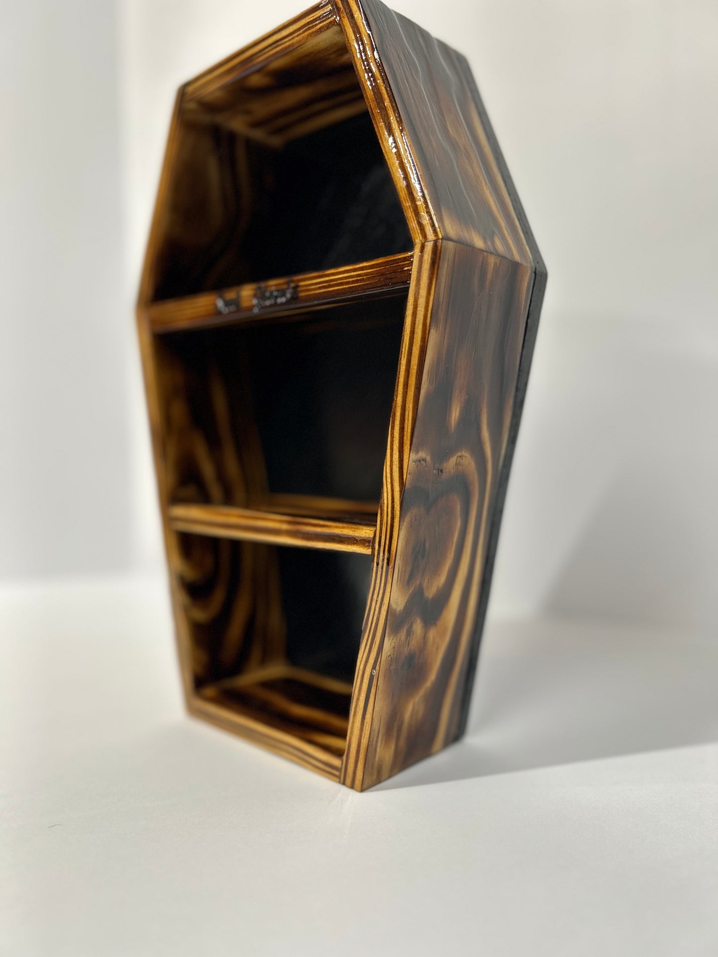 12” Wooden Coffin Shelf