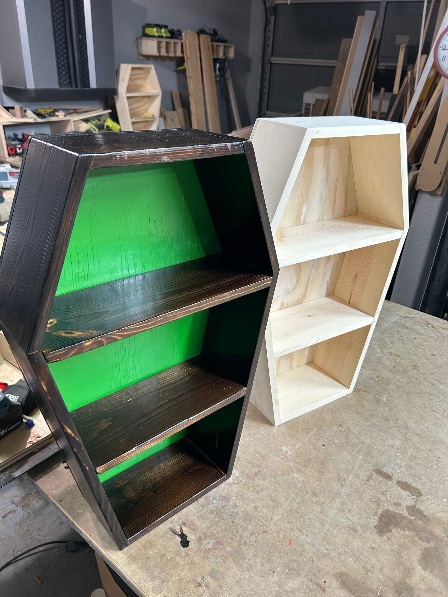 Handmade 24" Burned Coffin Shelf