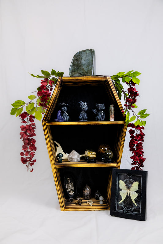 Handmade 24" Burned Coffin Shelf