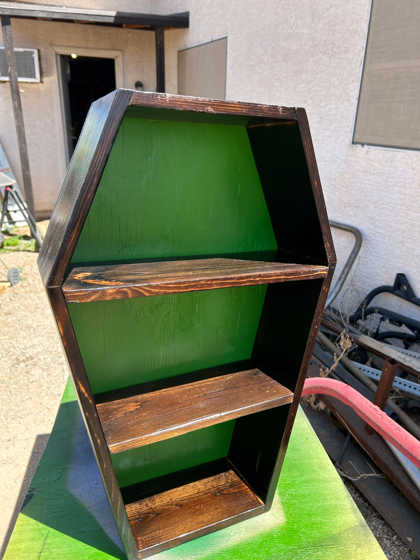 Handmade 24" Burned Coffin Shelf