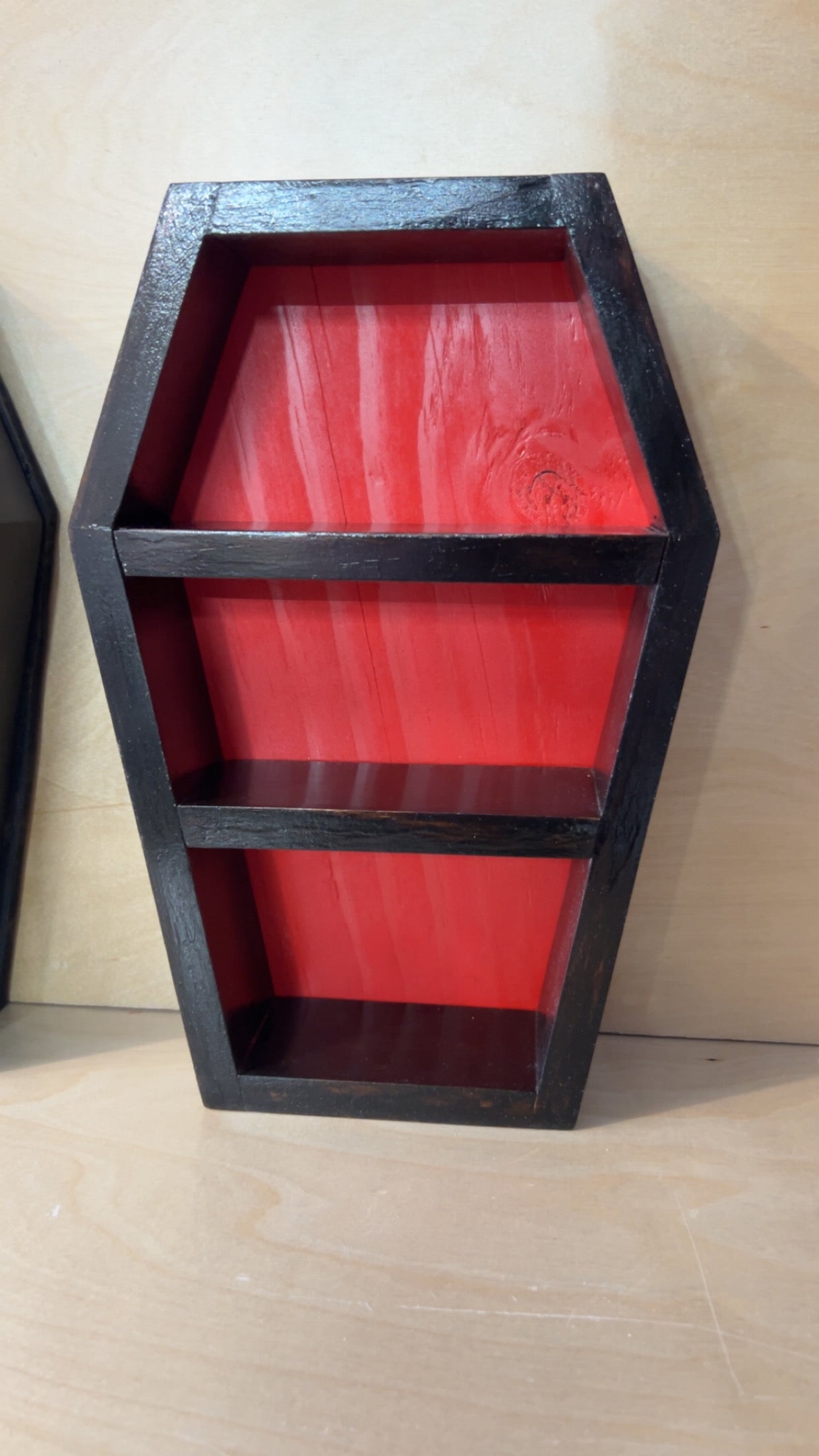12” Wooden Coffin Shelf