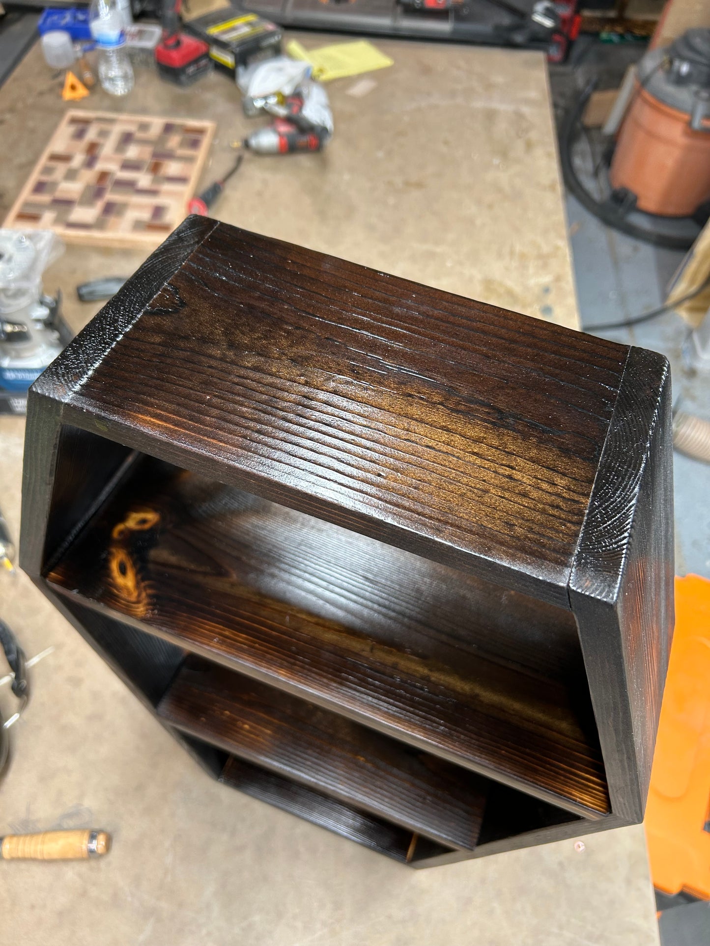 Handmade 24" Burned Coffin Shelf