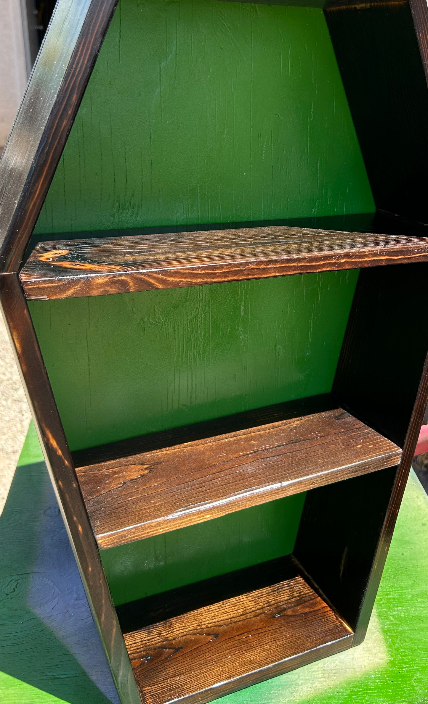 Handmade 24" Burned Coffin Shelf