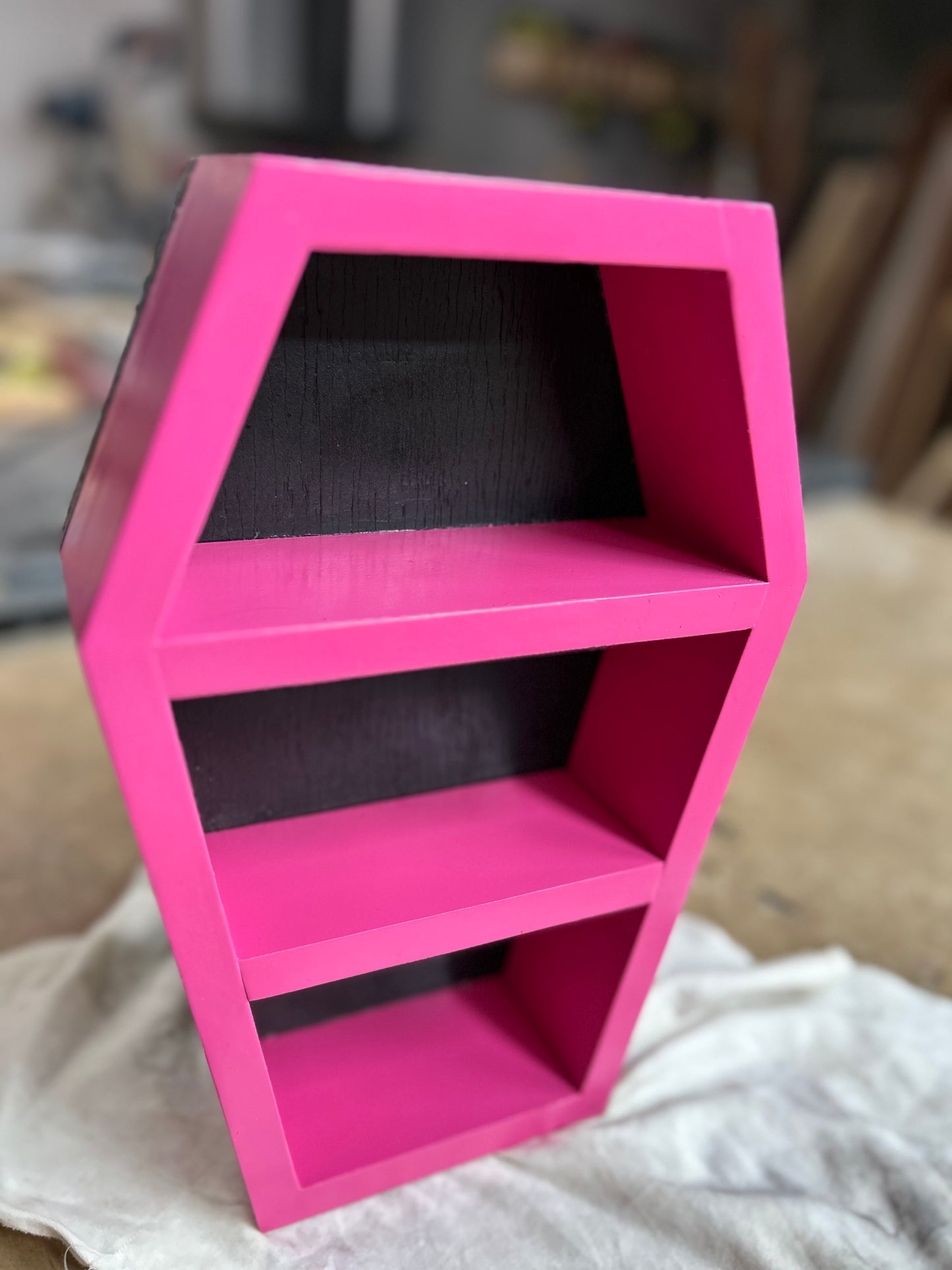 12” Wooden Coffin Shelf