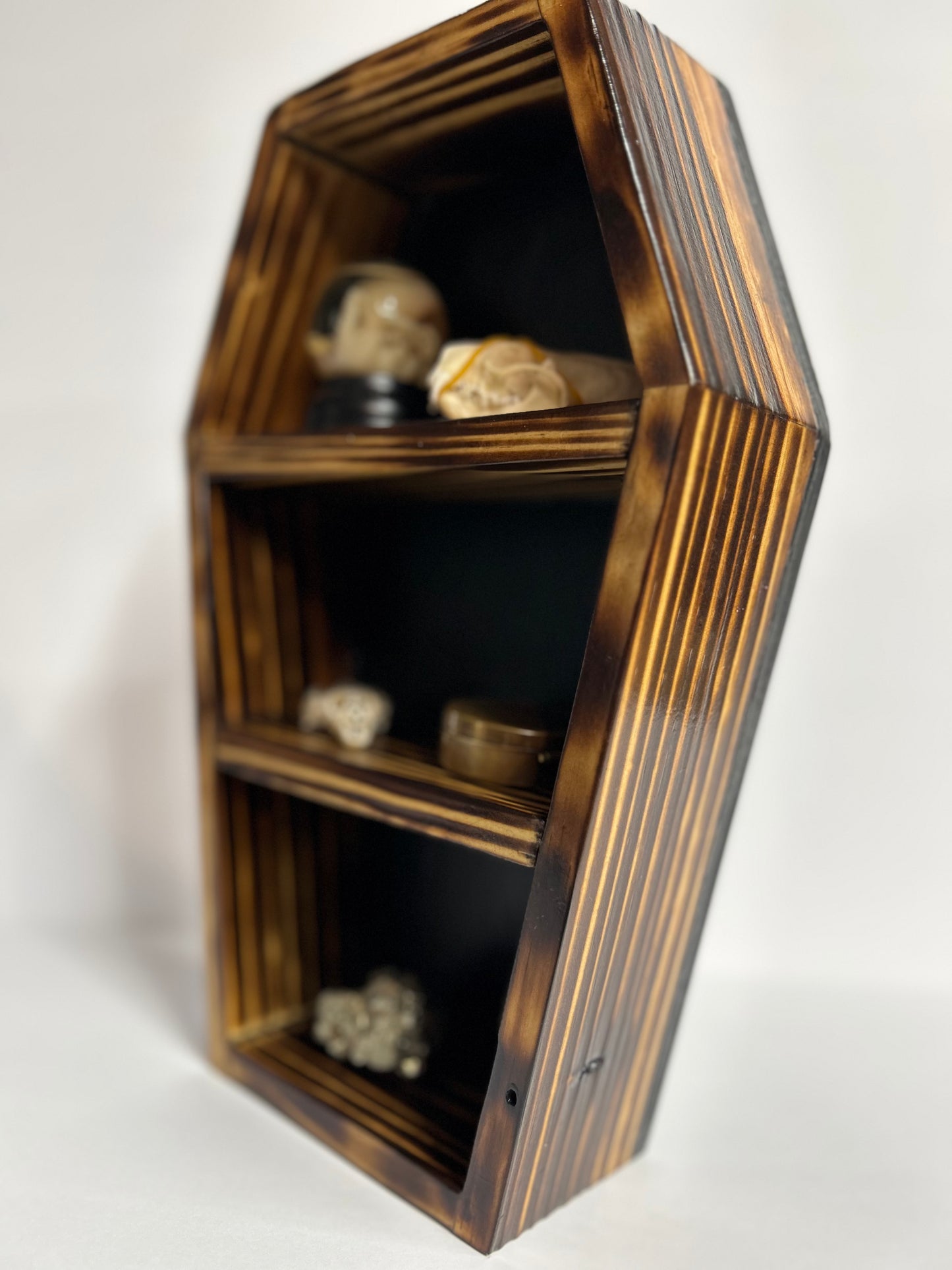 12” Wooden Coffin Shelf