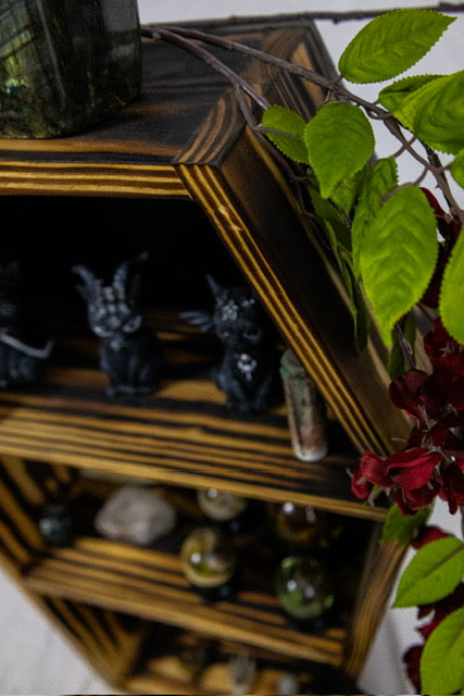 Handmade 24" Burned Coffin Shelf