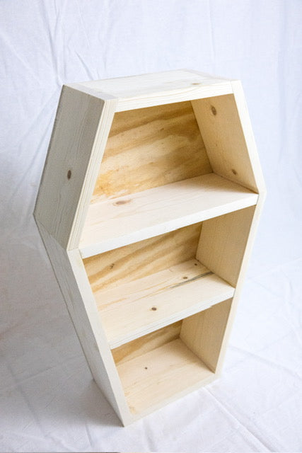 Handmade 24" Burned Coffin Shelf