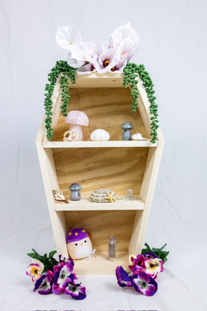 Handmade 24" Burned Coffin Shelf