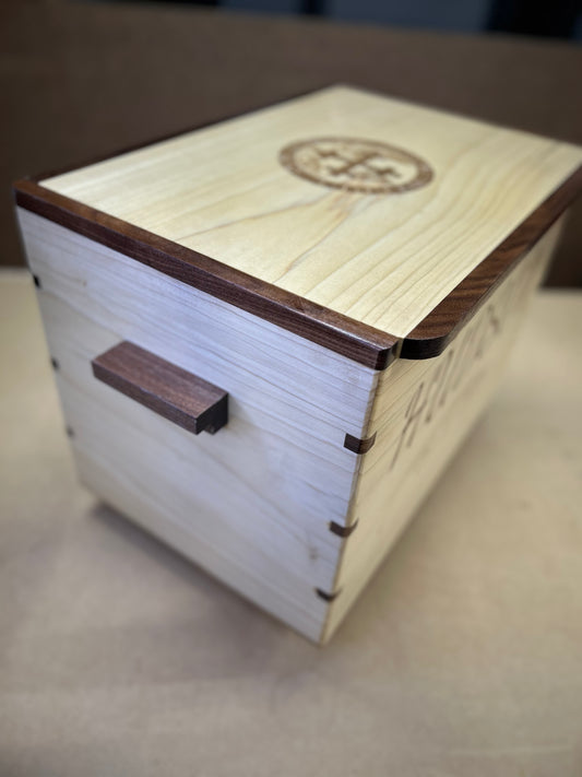 Handmade Wooden Chest, Engraved Keepsake Box