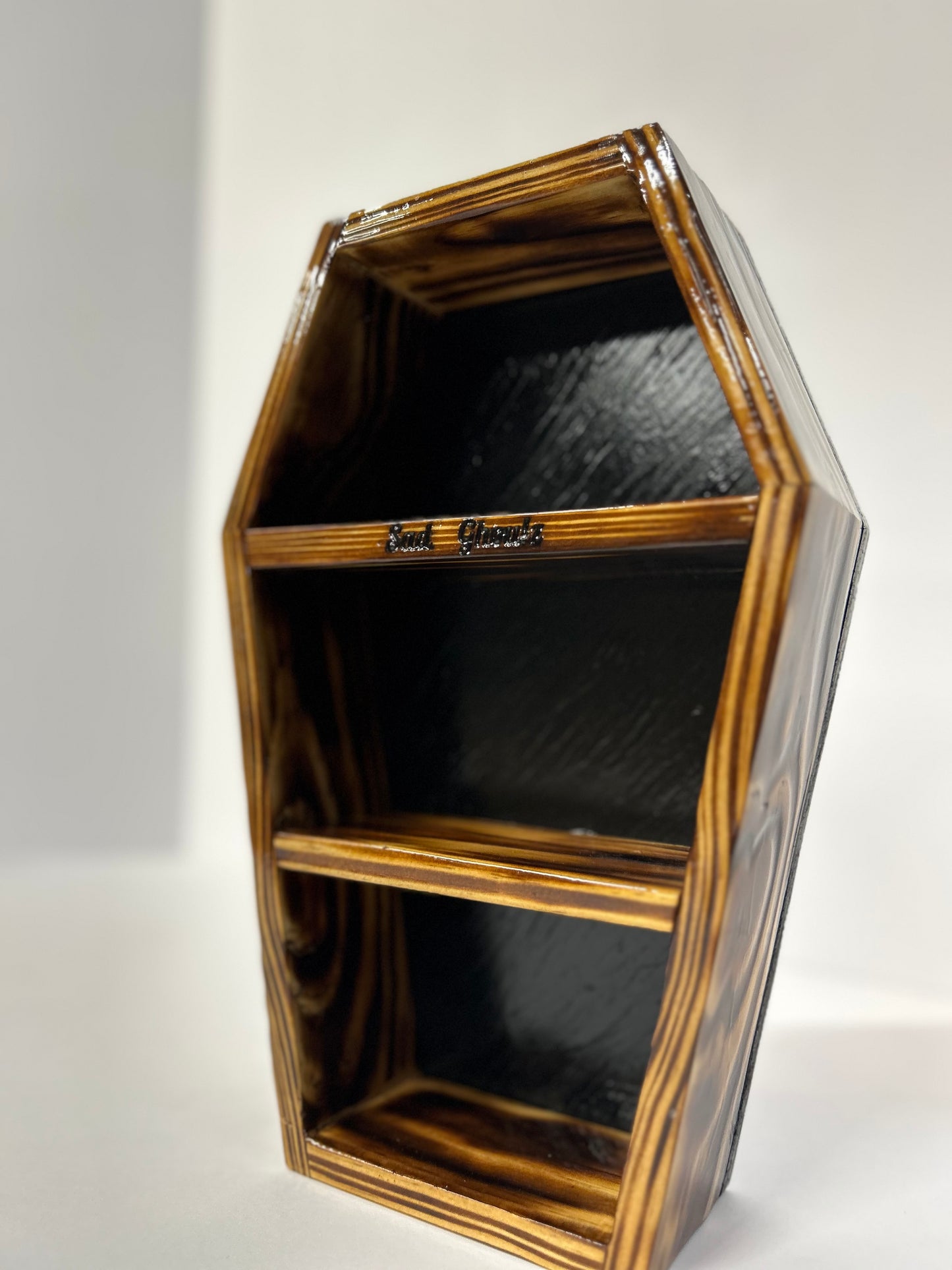 12” Wooden Coffin Shelf