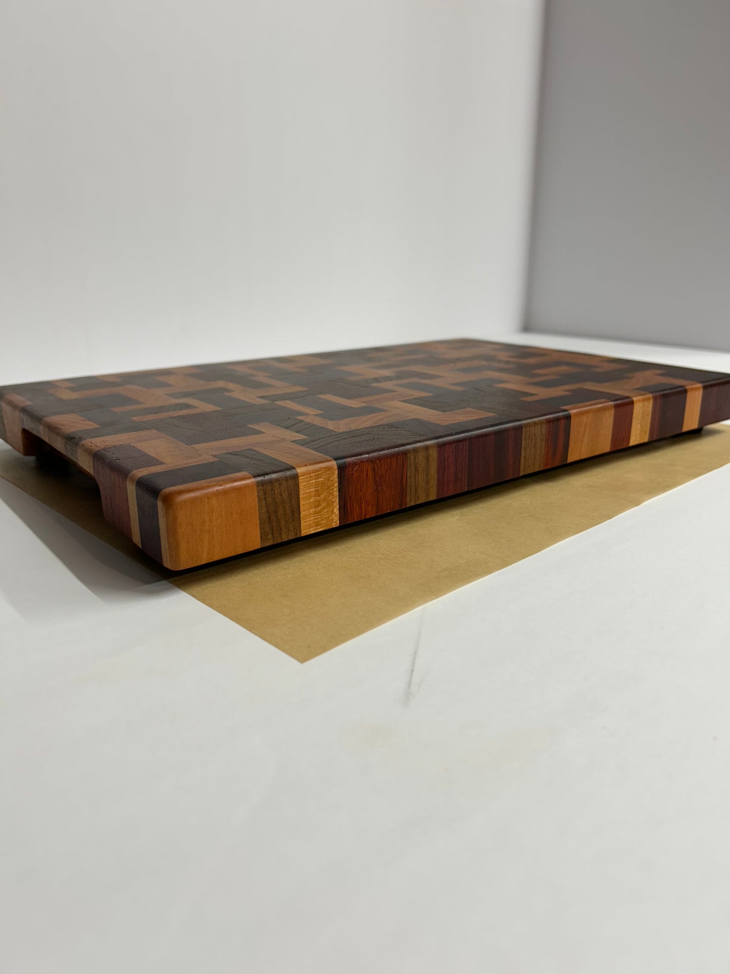 End Grain Cutting Board, Chaotic Chaos Pattern (16 x 10 x 1.5)