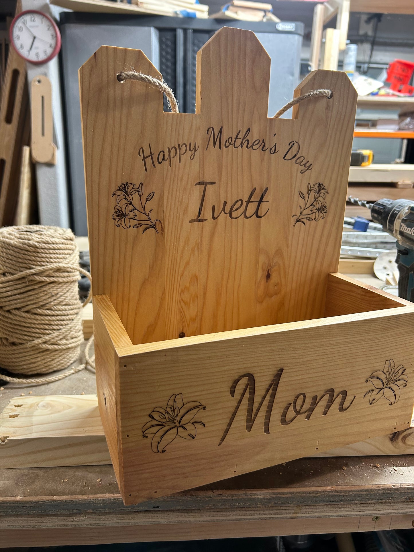 Hanging Picket Planter, Personal Engravings