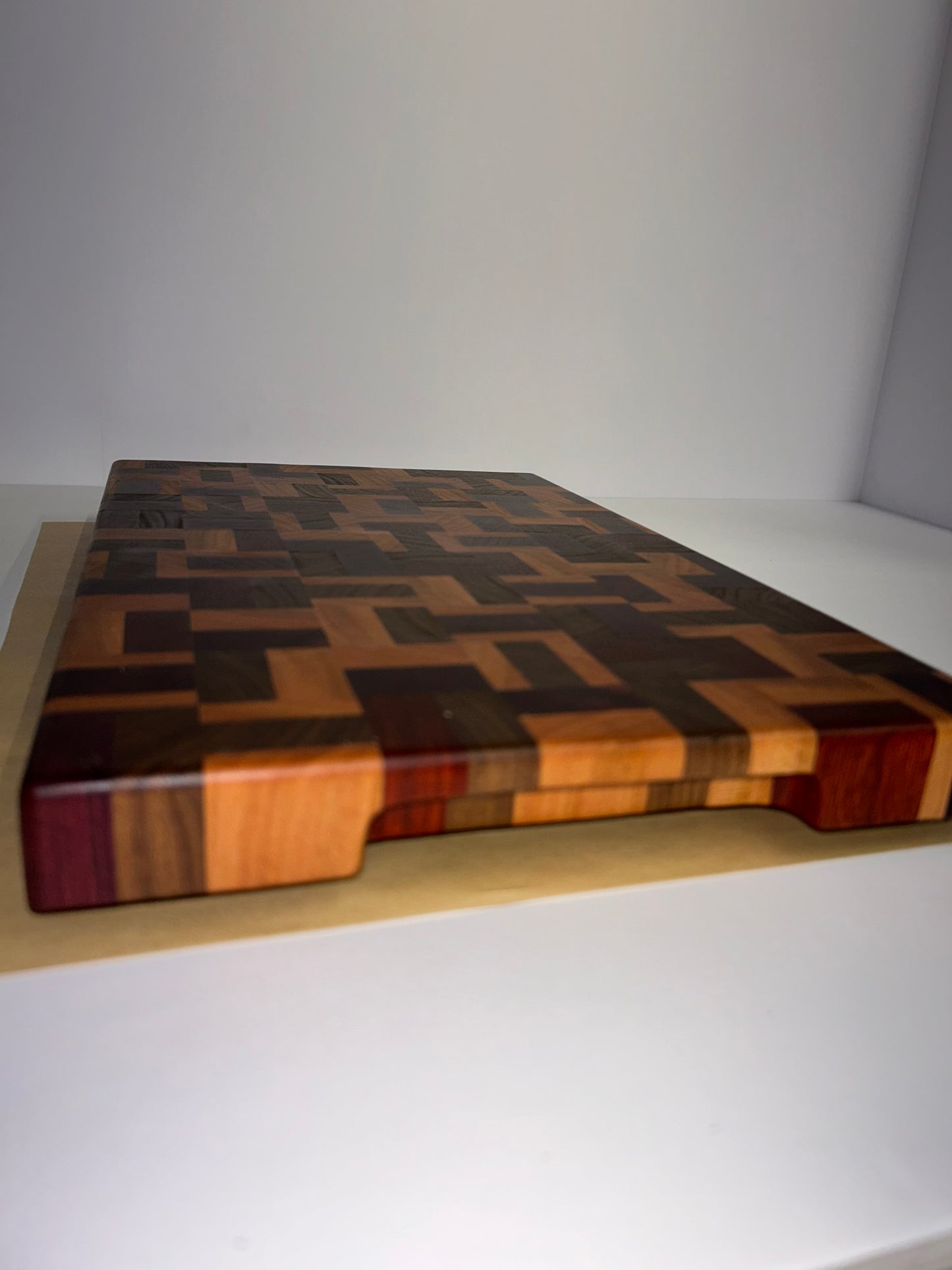 End Grain Cutting Board, Chaotic Chaos Pattern (16 x 10 x 1.5)