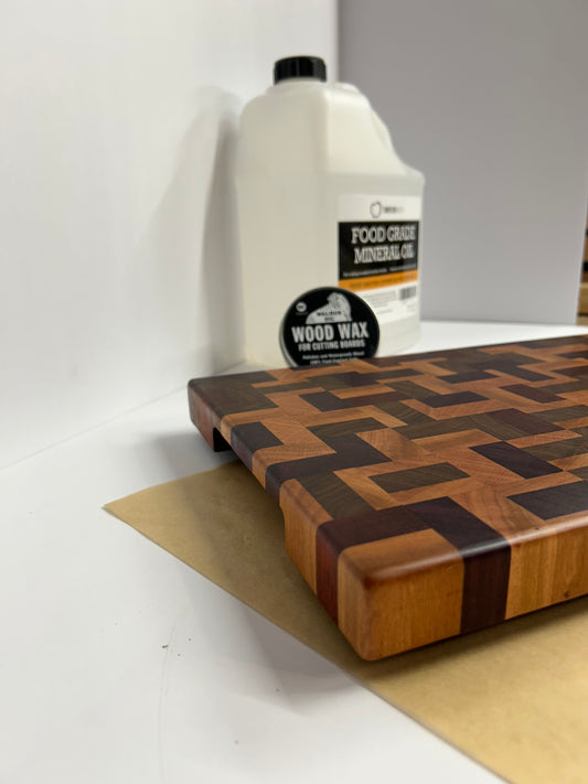 End Grain Cutting Board, Chaotic Chaos Pattern (16 x 10 x 1.5)