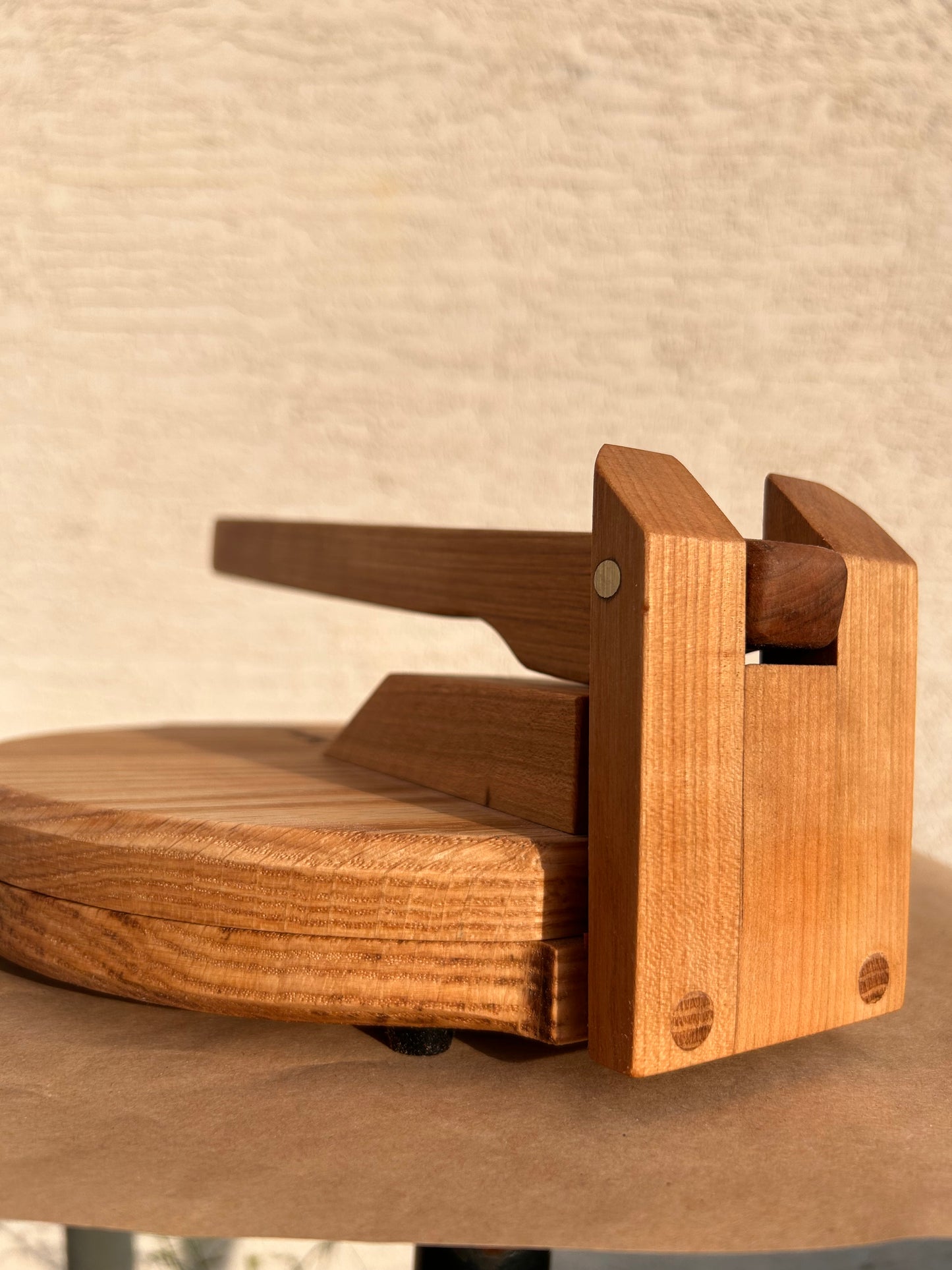 Round Tortilla Press, 10” Wooden Dough Press