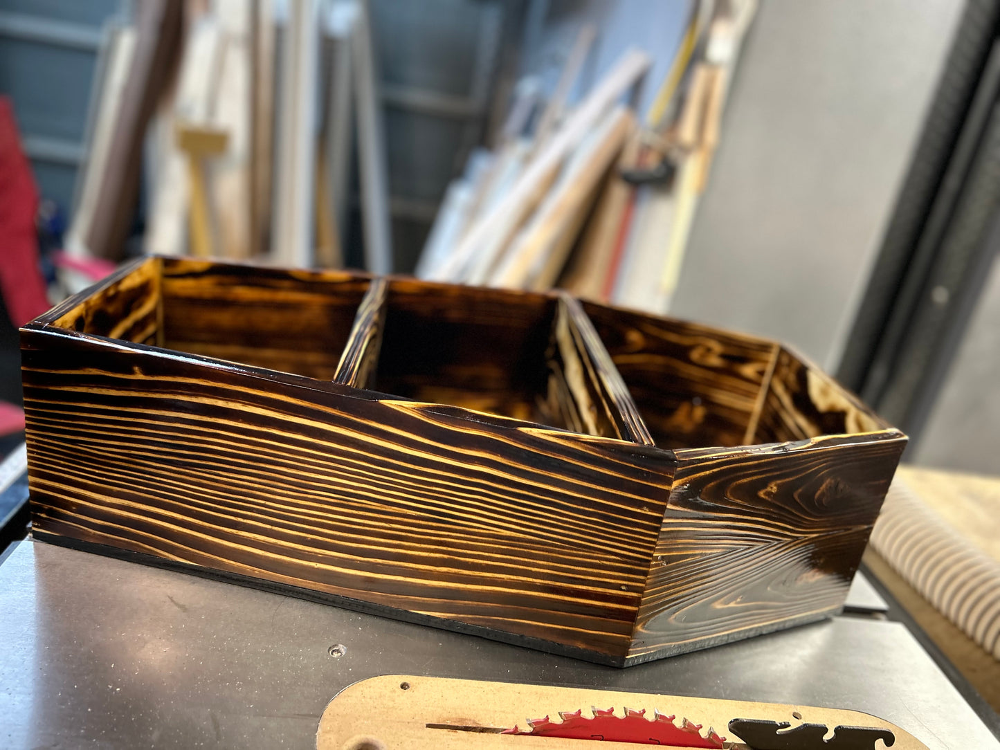 Burned Coffin Shelf, 24” Black Back, Custom Options, Handmade