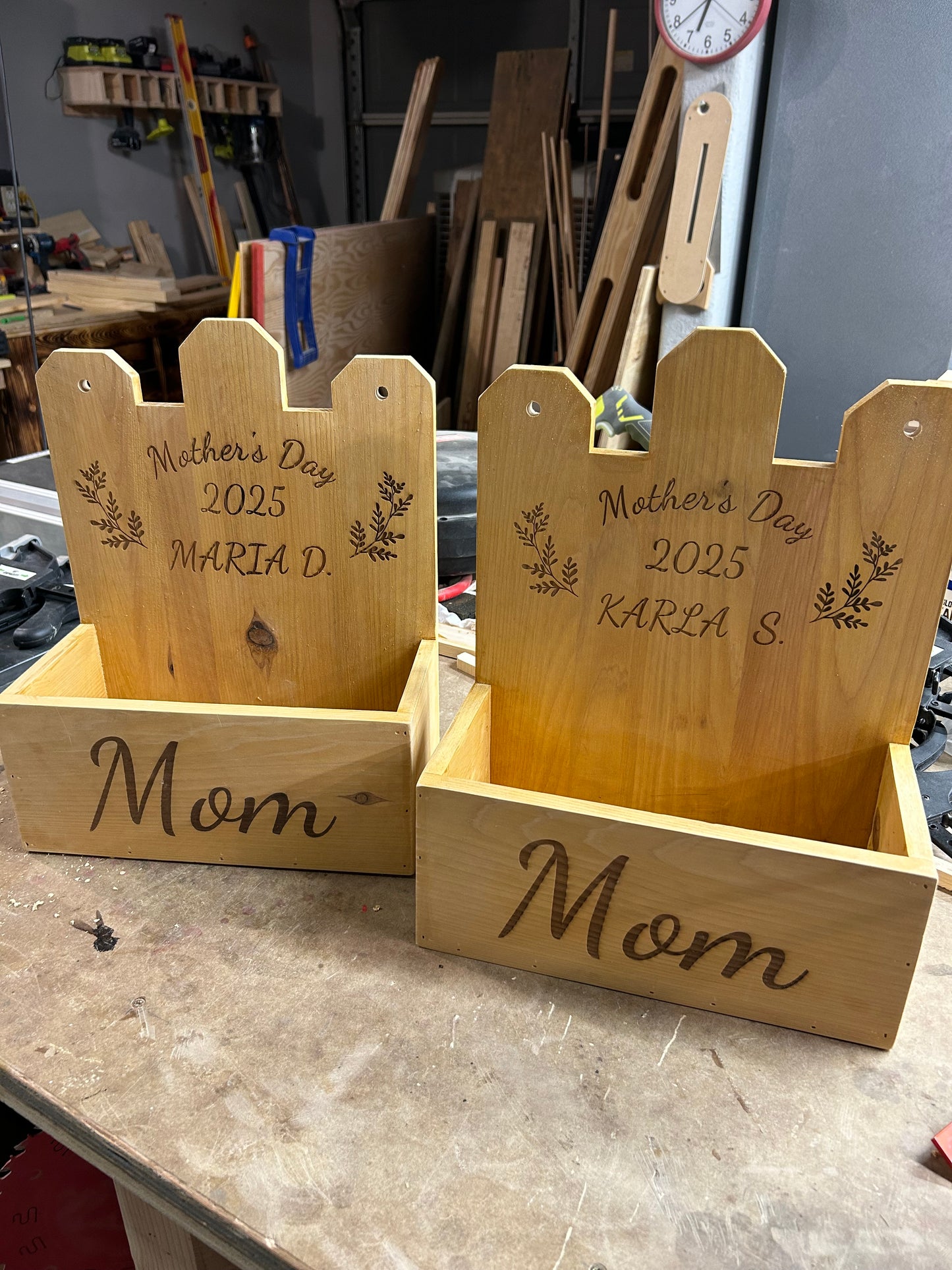 Hanging Picket Planter, Personal Engravings