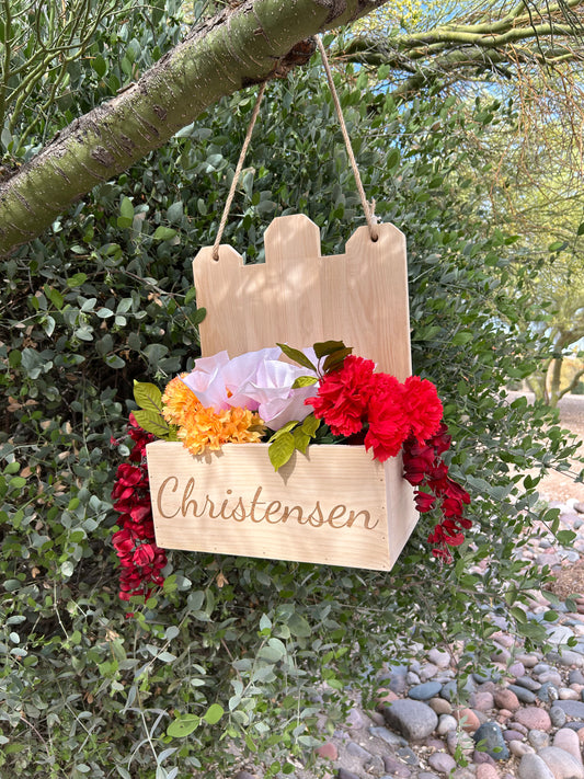 Hanging Picket Planter, Personal Engravings